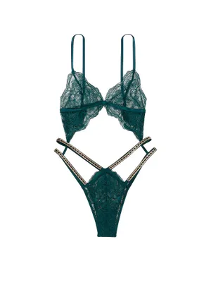 Lace Triangle Chain Shine Strap Teddy