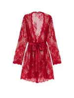 Fishnet Floral Mesh Lace Robe