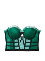 Strapless Dotted Mesh Corset Top