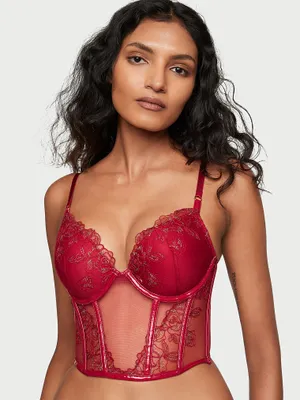 Double Shine Strap Push-Up Corset Top