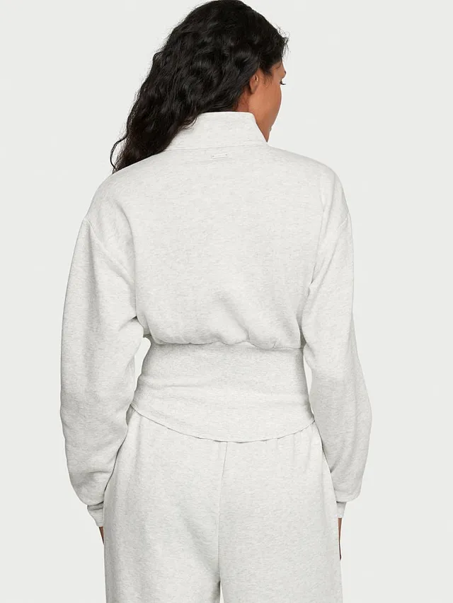 Cotton On Women's Plush Essential Cropped Full Zip Hooded Fleece