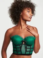 Strapless Dotted Mesh Corset Top