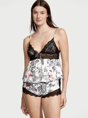 Stretch Lace & Satin Cami Set