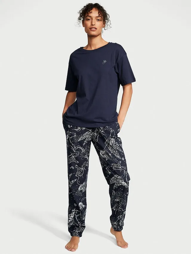 Vs Flannel Jogger Tee-Jama Set