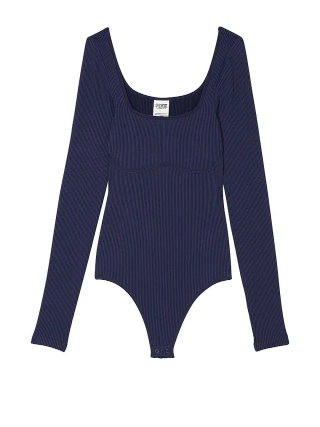 Rib-Knit Cotton-Blend Bodysuit for Women