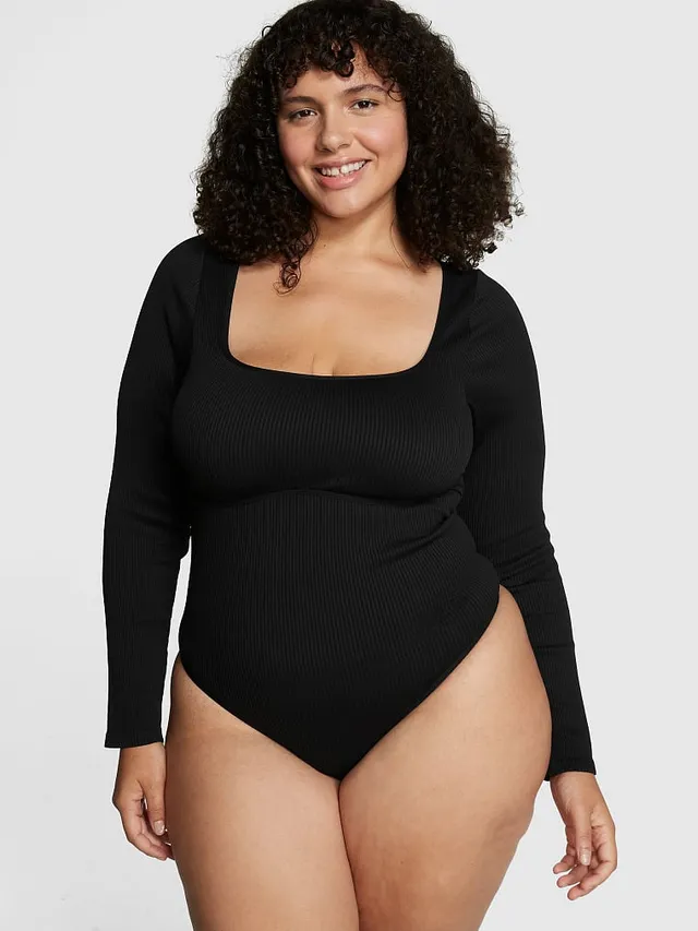 Buy Wink Seamless Rib Lace-Trim Bodysuit - Order Pajama Tops