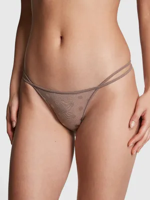 Dot Mesh Thong Panty