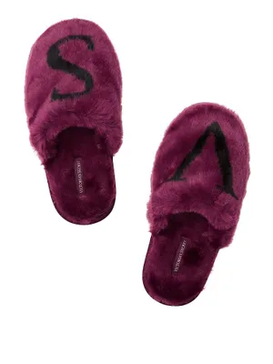 Closed-Toe Faux Fur Slippers