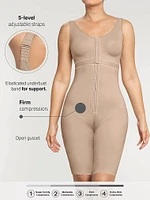 Firm Compression Tummy Control Body Shaper with Built-In Bra