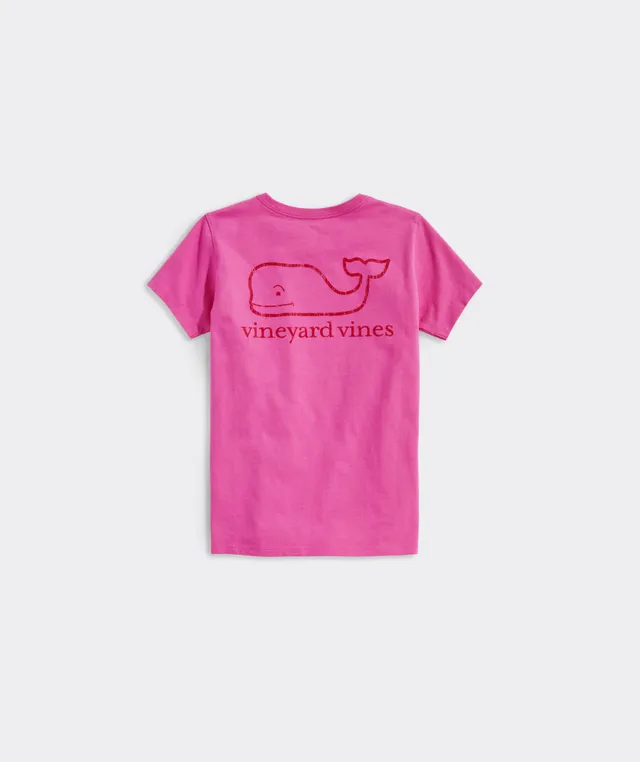 Vineyard Vines Girls' Cay Floral Whale Fill Short-Sleeve Pocket Tee