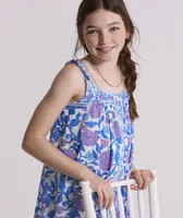 Girls' Hydrangea Block Print Dress