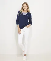Heritage Cotton V-Neck Sweater