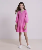 Girls' Tiered Seastitch Double Gauze Dress