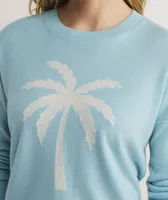 Palm Tree Intarsia Cashmere Crewneck Sweater