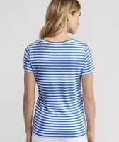 Striped V-Neck Simple Tee