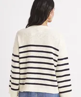 Breton Stripe Slub Split-Neck Sweater