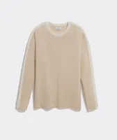 Seaspun Cashmere Striped Sleeve Crewneck Sweater