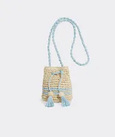 Girls' Crochet Straw Bucket Bag