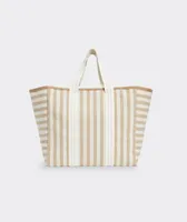 Neutral Blocked Stripe Tote