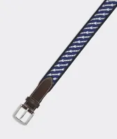 Kentucky Derby Horseshoe Stripe Canvas Club Belt