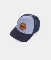 Chambray Leather Patch Trucker Hat