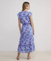 Hydrangea Block Print Maxi Dress