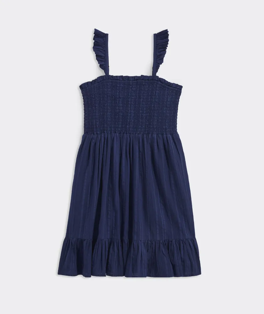 Girls' Katama Tile Ruffle Smocked Dress