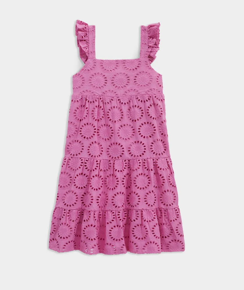 Girls' Tiered Eyelet Dress