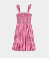 Girls' Painted Stripe Smocked Dress