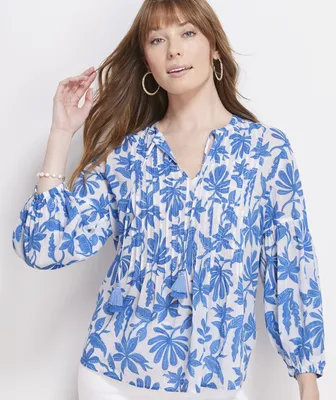 Floral Pintuck Popover
