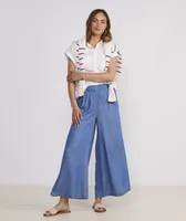 Wide Leg Chambray Pants