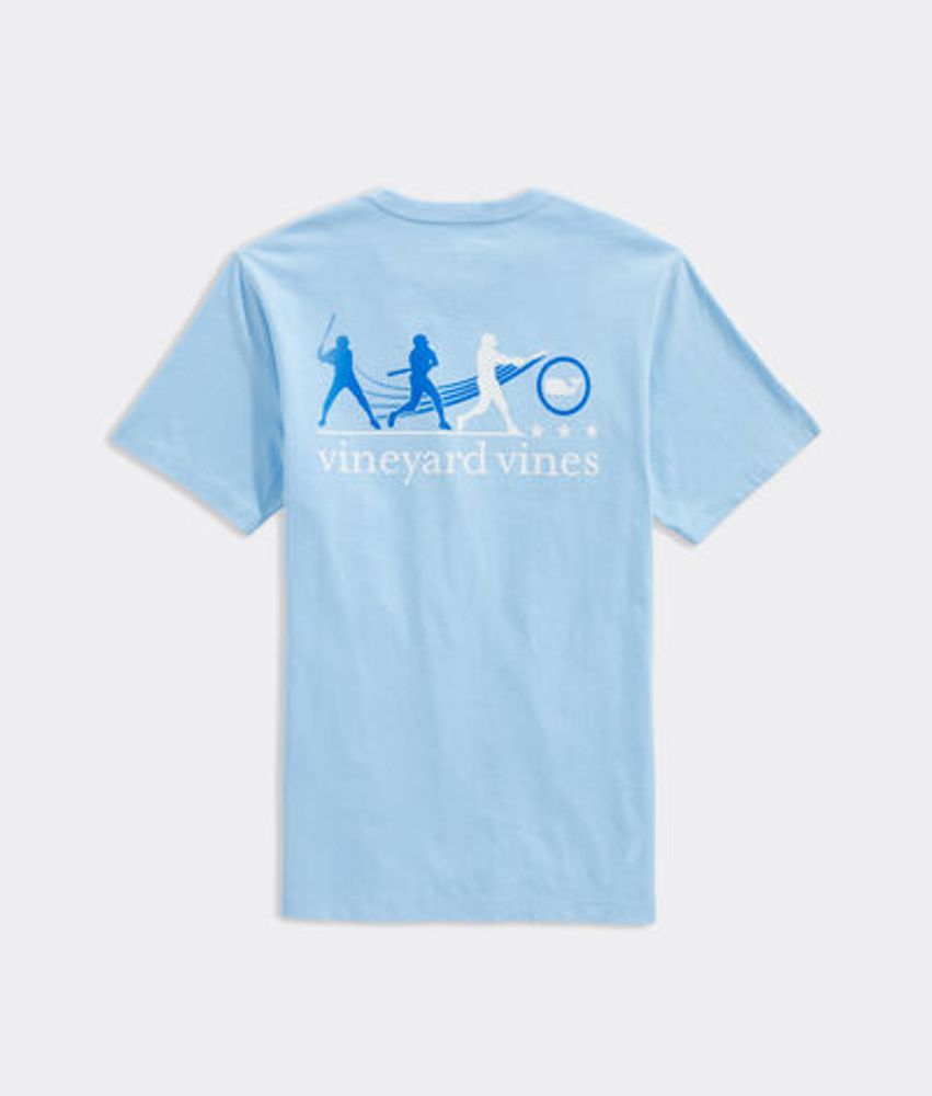 Vineyard Vines Baseball Swing Short-Sleeve Pocket T-Shirt (Blue) (Size