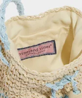 Girls' Crochet Straw Bucket Bag