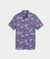 Stretch Poplin Short-Sleeve Chappy Crab Shirt