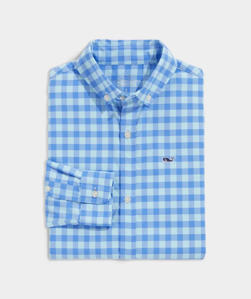 Boys' On-The-Go Nylon Gingham Shirt