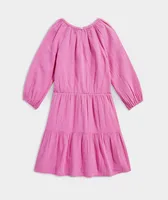 Girls' Tiered Seastitch Double Gauze Dress