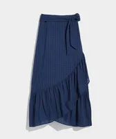 Swiss Dot Tie-Waist Maxi Skirt