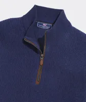 Cashmere Fisherman Rib Quarter-Zip Sweater