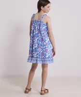 Girls' Hydrangea Block Print Dress