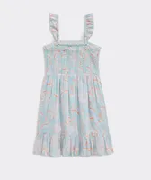 Girls Cay Floral Smocked Dress
