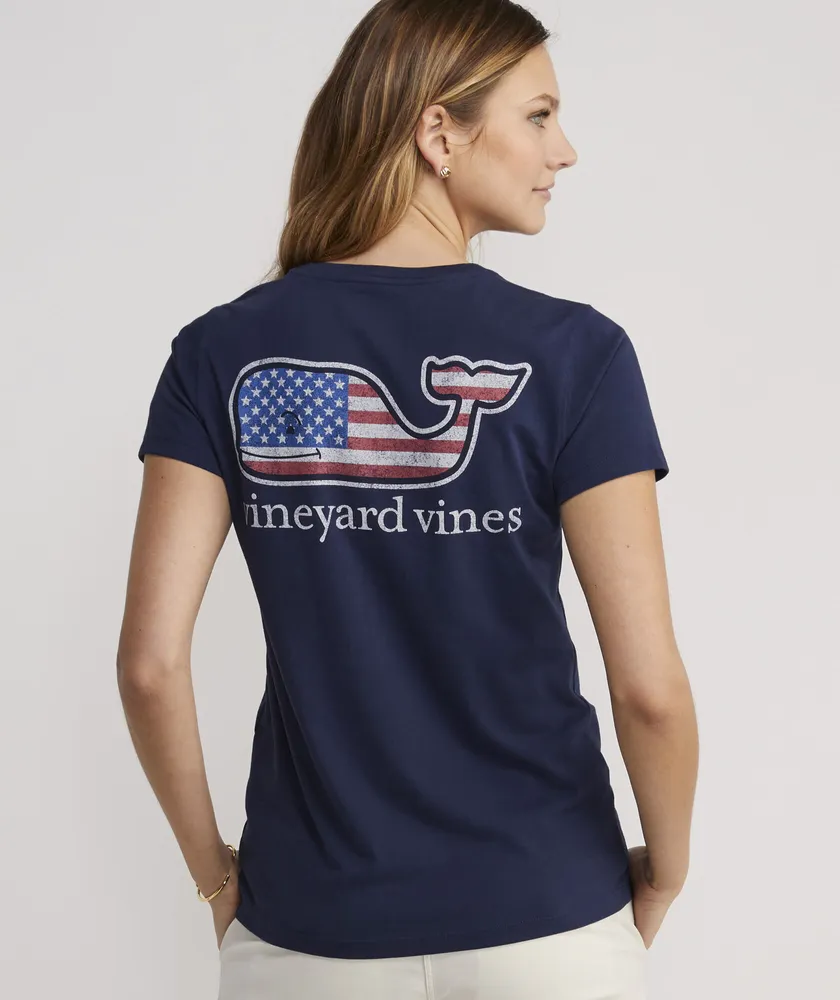 Vineyard Vines Graduation Whale Short Sleeve Pocket Tee in White