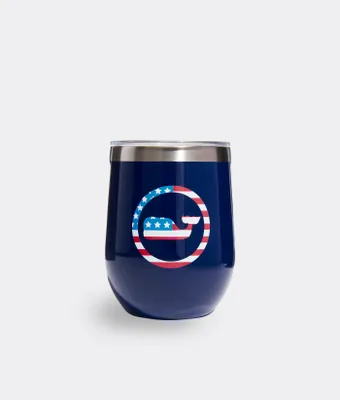 Americana Whale Dot Corkcicle Stemless