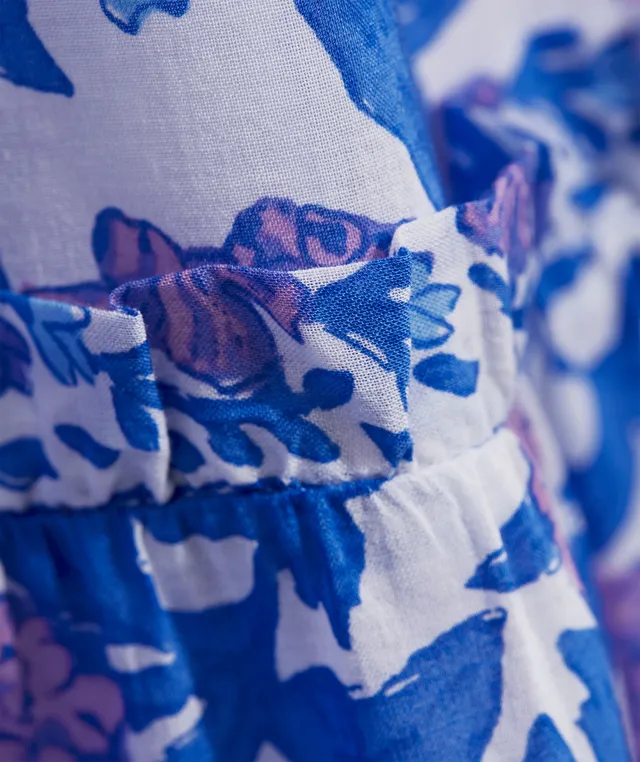 SUMMER HYDRANGEA BLOCK PRINT DRESS