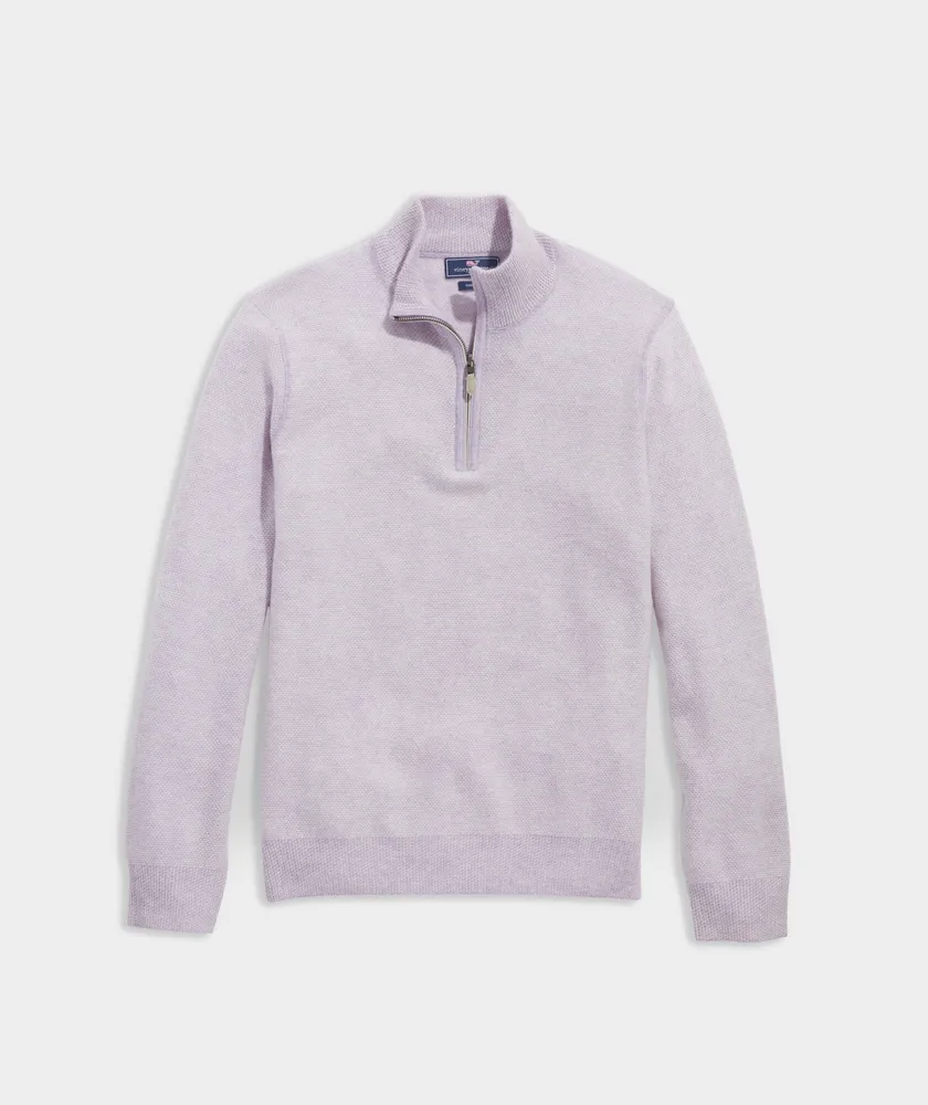 Cashmere Reverse Birdseye Quarter-Zip Sweater