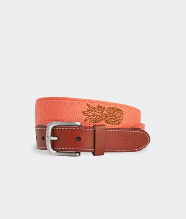 Vineyard Vines St. Patrick's Day Canvas Belt (Camden Green) (Size