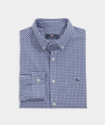 Stretch Poplin Gingham Shirt