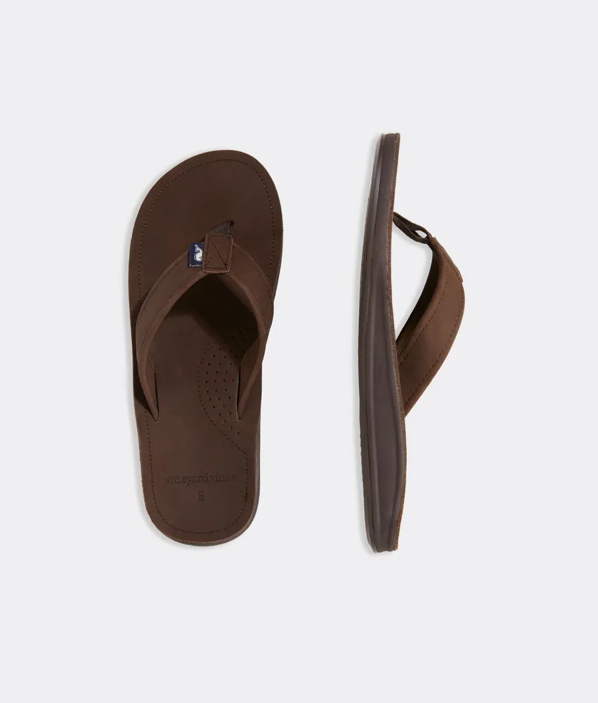 Contoured Leather Flip Flops