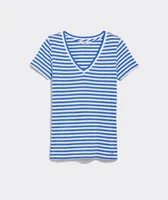 Striped V-Neck Simple Tee