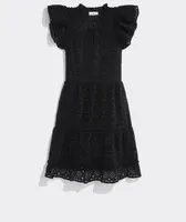 Eyelet Tiered Ruffle Dress