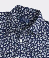 Stretch Poplin Short-Sleeve Harbour Toss Print Shirt